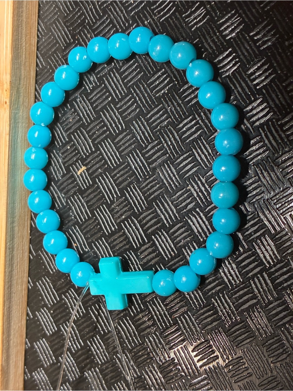 Turquoise Beaded Cross Bracelet - Unbranded